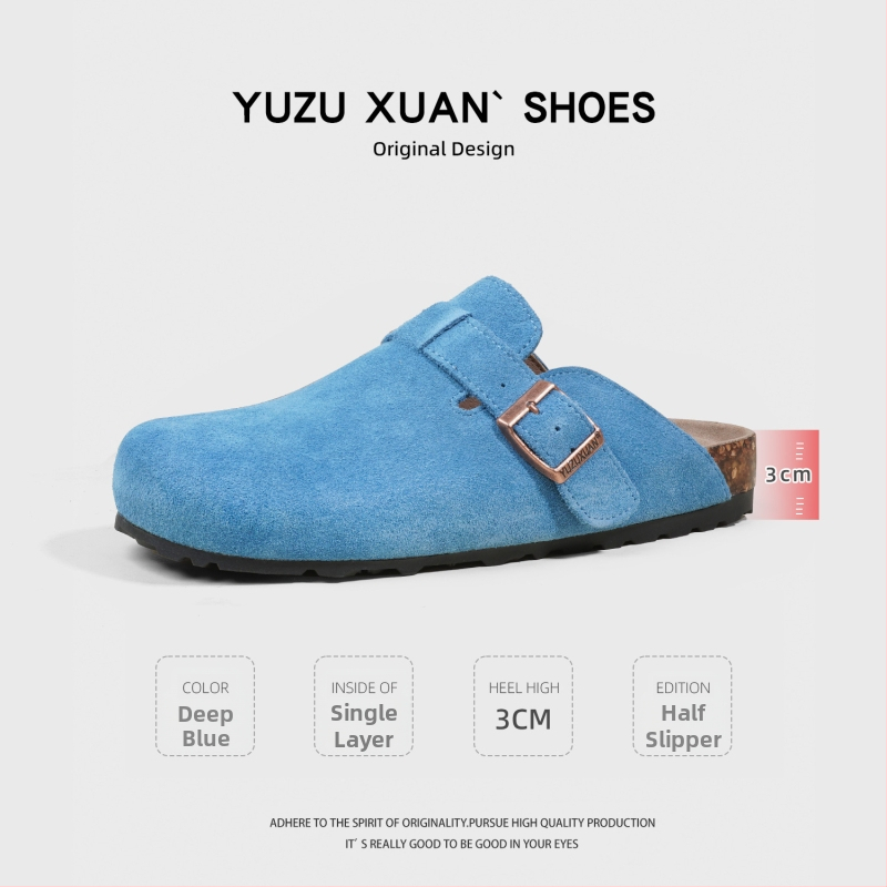 Birkenstock stiliaus sandalės su viršutine dalimi iš karvių nubuko odos, TPR padas, anti-slip, laisvas stilius, vidinis medžiaga cortical