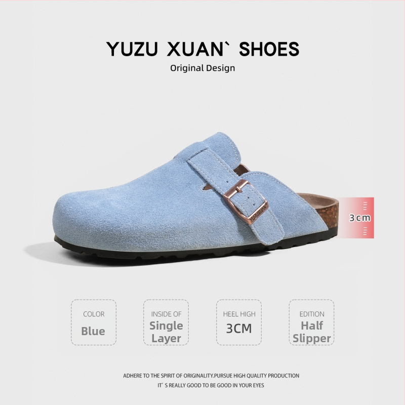 Birkenstock stiliaus sandalės su viršutine dalimi iš karvių nubuko odos, TPR padas, anti-slip, laisvas stilius, vidinis medžiaga cortical