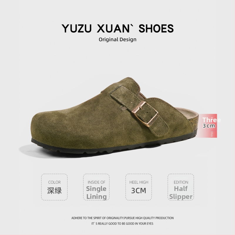 Birkenstock stiliaus sandalės su viršutine dalimi iš karvių nubuko odos, TPR padas, anti-slip, laisvas stilius, vidinis medžiaga cortical