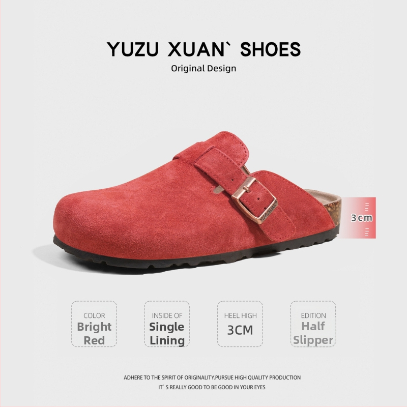 Birkenstock stiliaus sandalės su viršutine dalimi iš karvių nubuko odos, TPR padas, anti-slip, laisvas stilius, vidinis medžiaga cortical