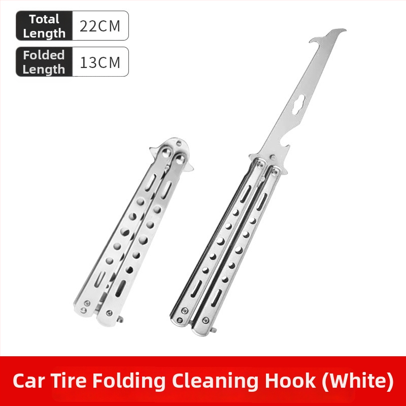 Skladací hák na odstraňovanie kameňov z pneumatík, z nehrdzavejúcej ocele, Cool car star