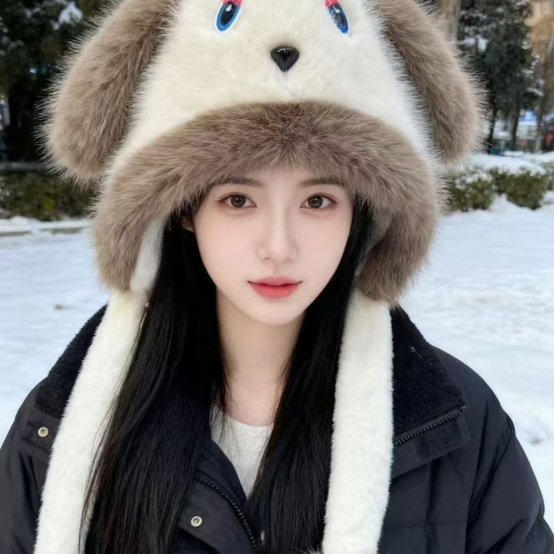 Set pălărie și eșarfă, cu imprimeu desen animat, din bumbac, vopsire tie-dye, pentru femei, iarnă 2024