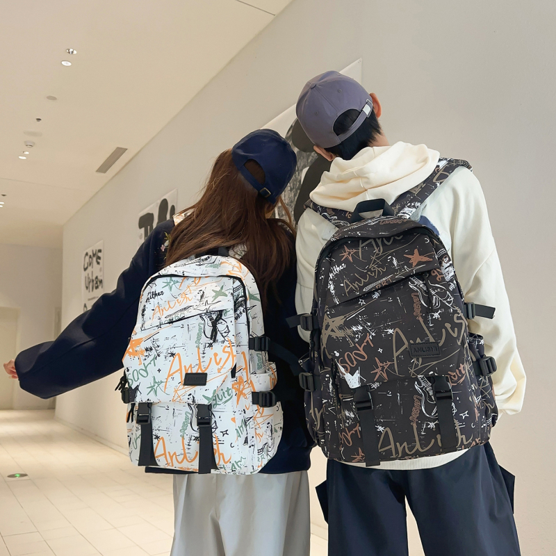 Unisex nylon ranac za školu s zakrivljenim remenima (za 14-inčni laptop, kapacitet 20–35 L)