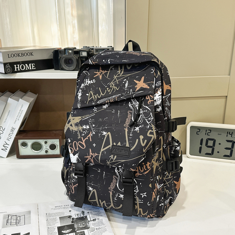 Unisex nylon ranac za školu s zakrivljenim remenima (za 14-inčni laptop, kapacitet 20–35 L)