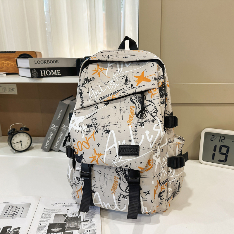 Unisex nylon ranac za školu s zakrivljenim remenima (za 14-inčni laptop, kapacitet 20–35 L)