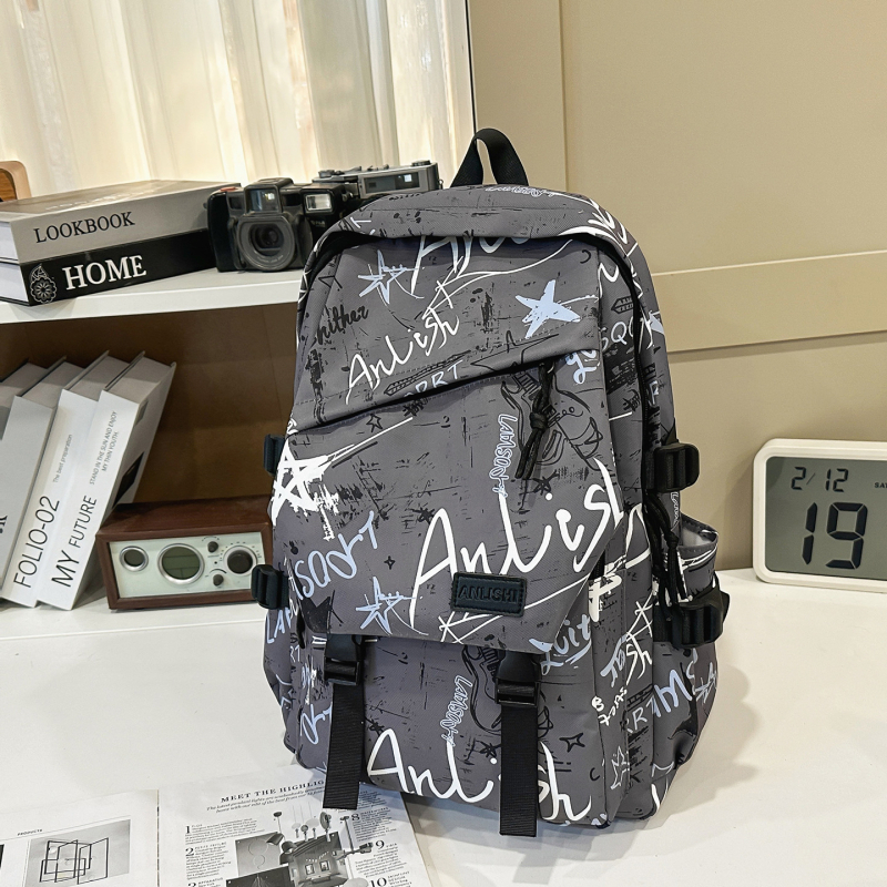 Unisex nylon ranac za školu s zakrivljenim remenima (za 14-inčni laptop, kapacitet 20–35 L)