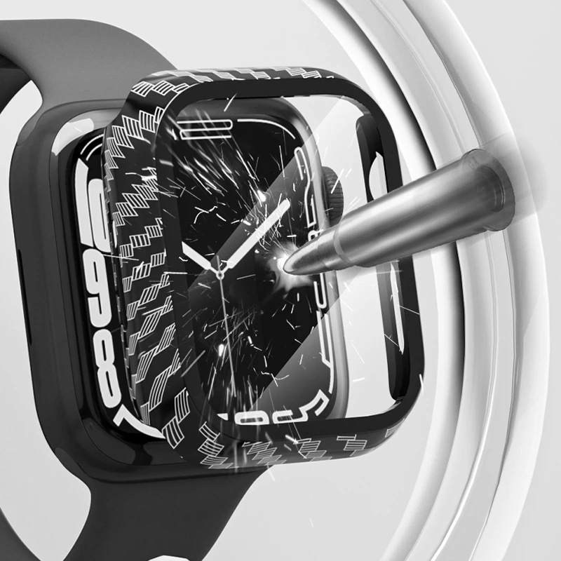Apple Watch védőtok — PC + edzett üveg, beépített képernyővédő