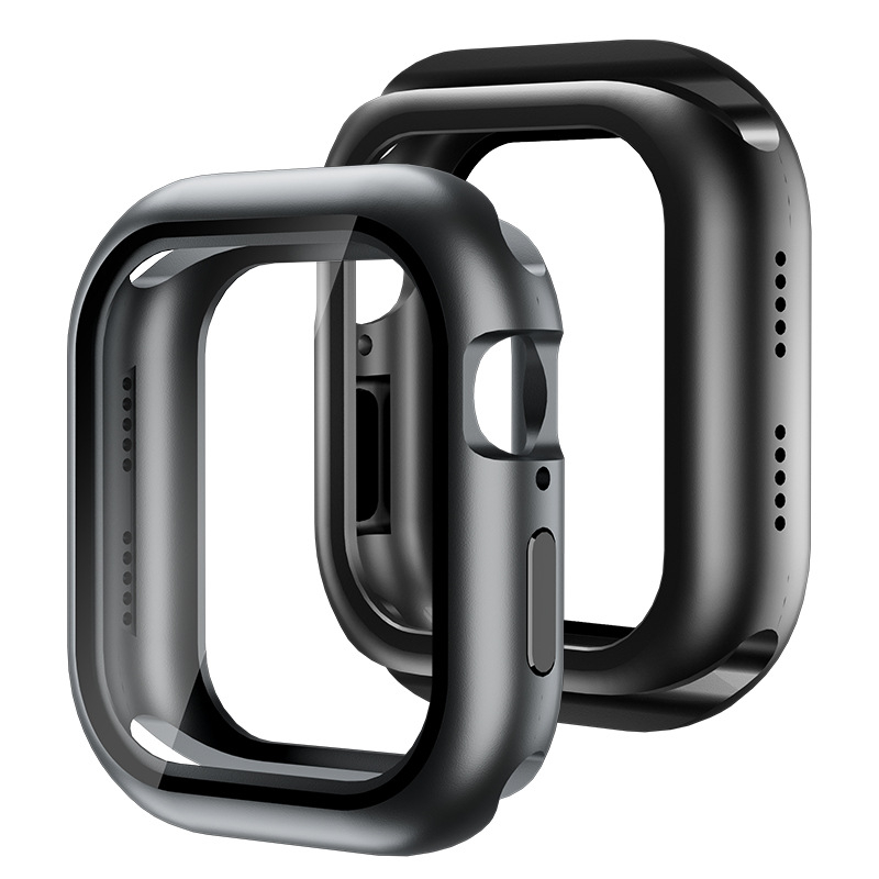 ELEMENTBOX Mágneses védőtok Apple Watch S10-hez integrált edzett üveggel, fém kivitel