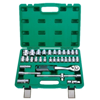 32-dielny set hlavíc na zápustky, kľúč na sviečky a ráčňový set pre opravy auta z chrom-vanádiovej ocele