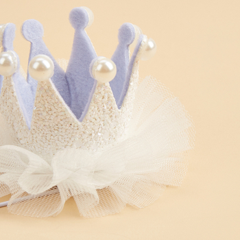 Șapcă pentru animale de companie din plasă, model monocrom, material nețesut, țesătură simplă, embossare, stil prințesă