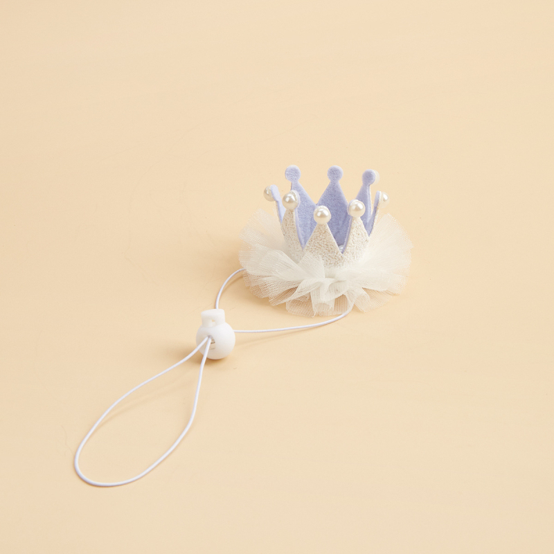 Șapcă pentru animale de companie din plasă, model monocrom, material nețesut, țesătură simplă, embossare, stil prințesă