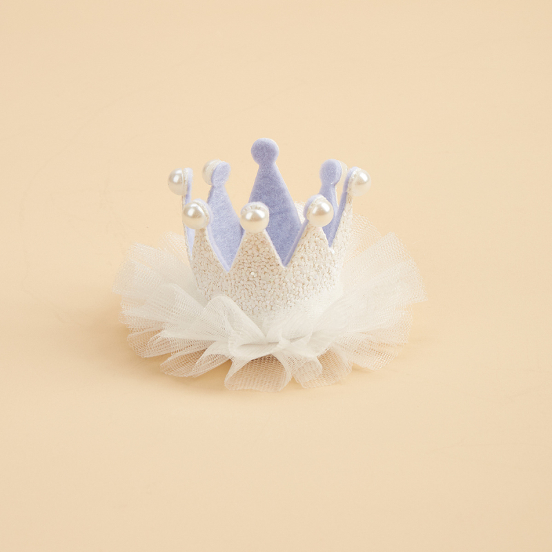 Șapcă pentru animale de companie din plasă, model monocrom, material nețesut, țesătură simplă, embossare, stil prințesă