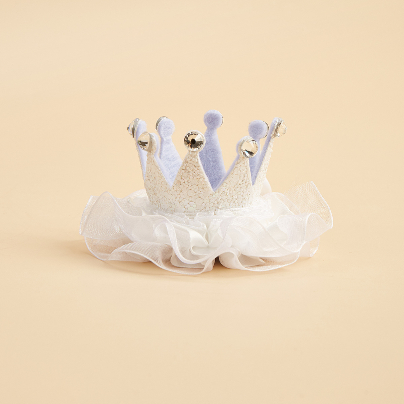 Șapcă pentru animale de companie din plasă, model monocrom, material nețesut, țesătură simplă, embossare, stil prințesă