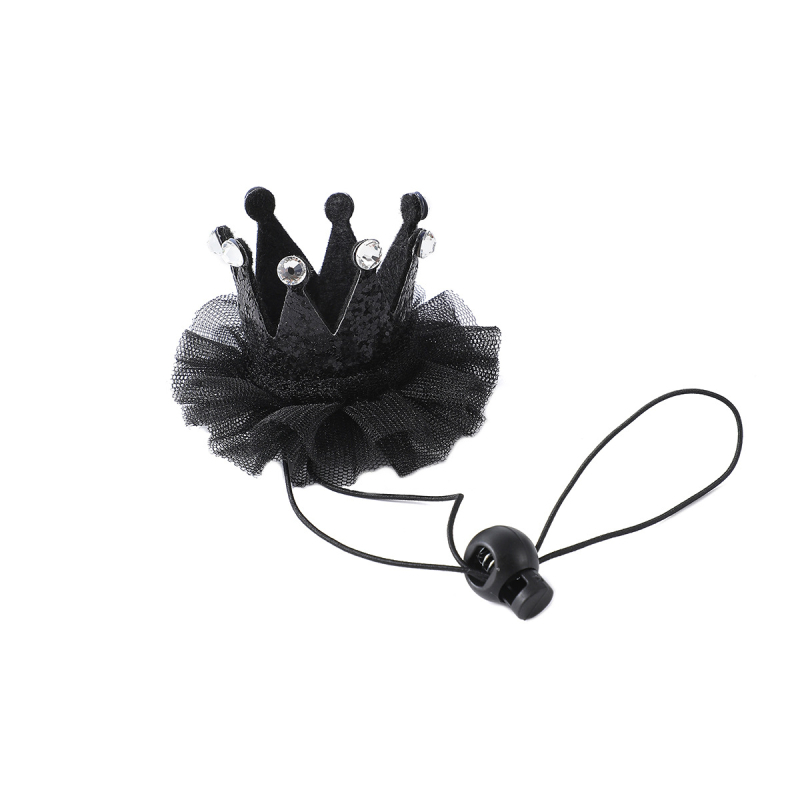 Șapcă pentru animale de companie din plasă, model monocrom, material nețesut, țesătură simplă, embossare, stil prințesă