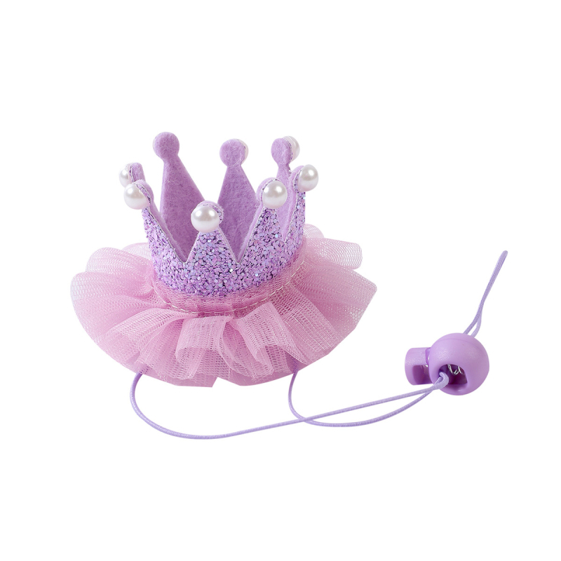 Șapcă pentru animale de companie din plasă, model monocrom, material nețesut, țesătură simplă, embossare, stil prințesă