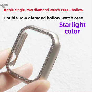 Apple Watch Series 11 dėklas — ertmė su vienu deimantu, suderinamas su S10, medžiaga PC