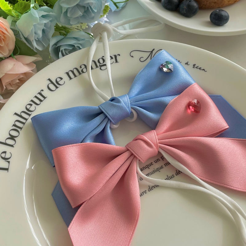 Čelenka za psa s mašnicom, korejski prince stil, podesiva elastika, materijal poliester-bavlna