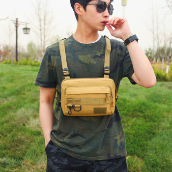 Pánska hrudná taška s maskovacím vzorom – ultraľahká, znižuje záťaž; Oxford látka; polyesterová podšívka