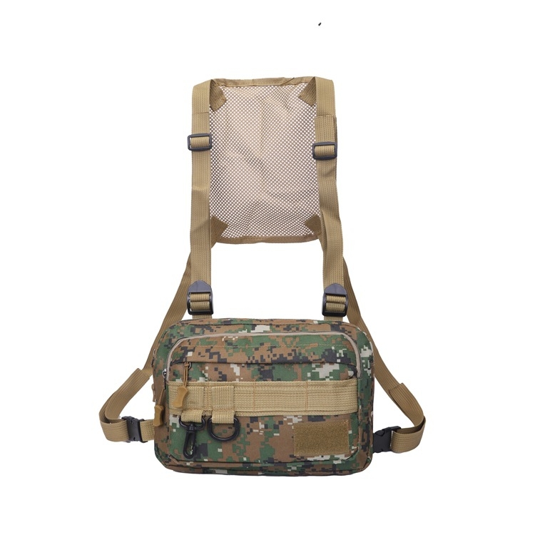 Pánska hrudná taška s maskovacím vzorom – ultraľahká, znižuje záťaž; Oxford látka; polyesterová podšívka