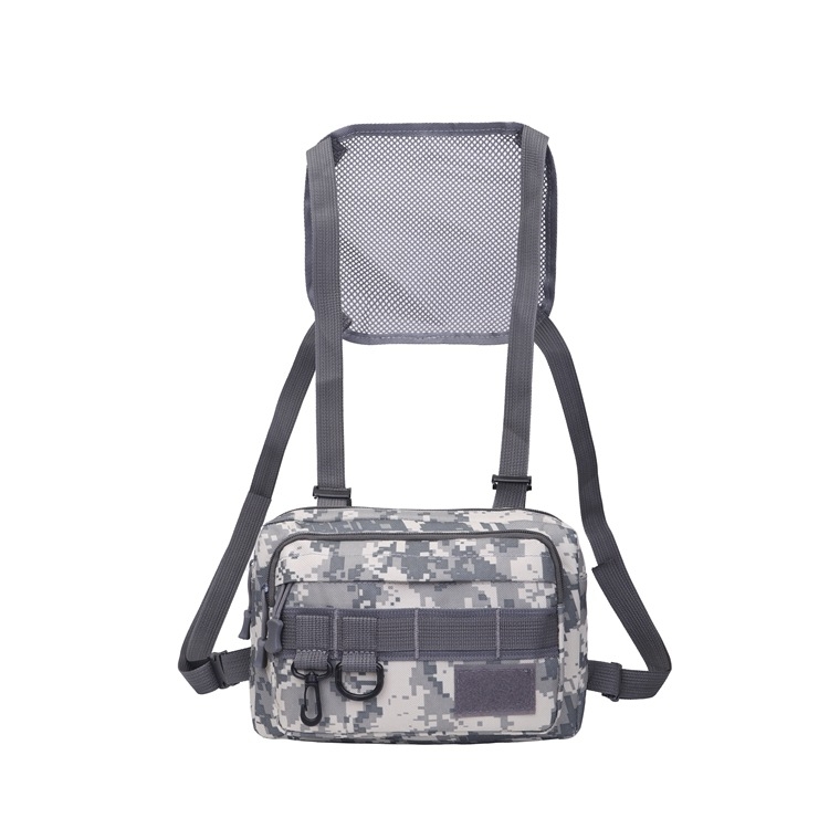 Pánska hrudná taška s maskovacím vzorom – ultraľahká, znižuje záťaž; Oxford látka; polyesterová podšívka