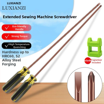 Siuvimo mašinos veržliarakčių rinkinys: plokščio ir kryžminio (Phillips) galvutės, magnetinė išplėtimo lazdelė, kompiuterių remontui