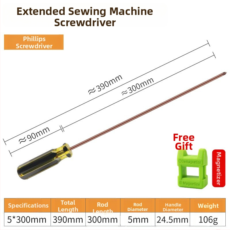 Siuvimo mašinos veržliarakčių rinkinys: plokščio ir kryžminio (Phillips) galvutės, magnetinė išplėtimo lazdelė, kompiuterių remontui
