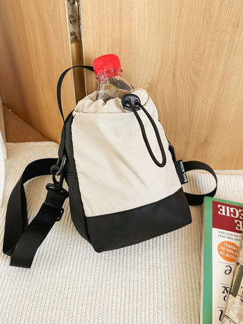 Pánska nylonová crossbody taška cez rameno – nepremokavá, jednofarebná, podšívka z polyesteru, každodenné použitie