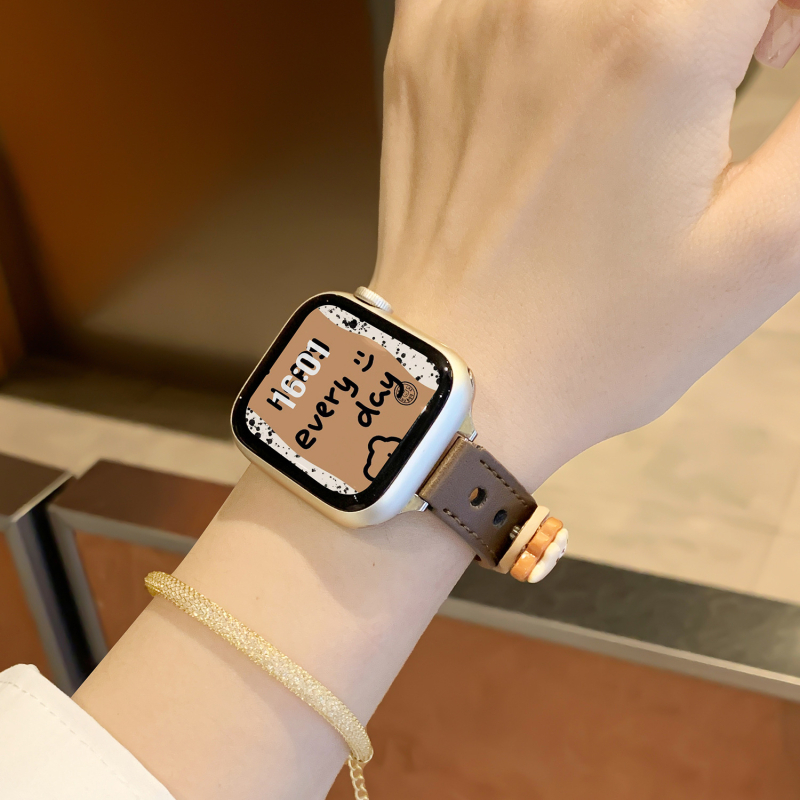 Bratara Apple Watch, Spring Rice, 12 mm lățime, închidere cu buton, material: fibră super, 2025 lansare