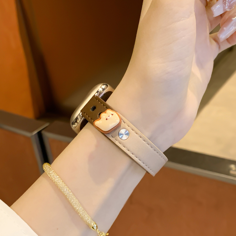 Bratara Apple Watch, Spring Rice, 12 mm lățime, închidere cu buton, material: fibră super, 2025 lansare