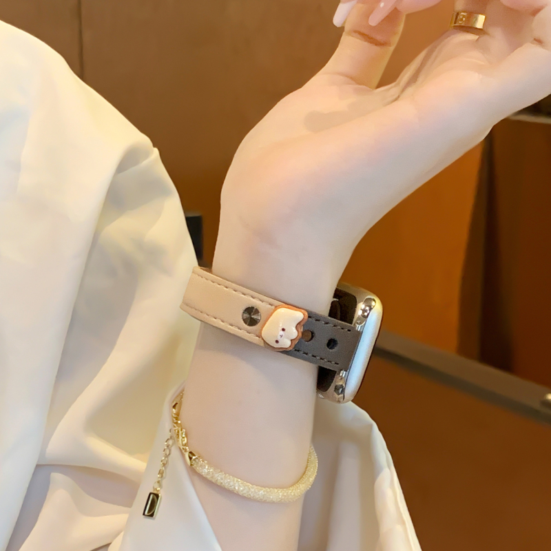 Bratara Apple Watch, Spring Rice, 12 mm lățime, închidere cu buton, material: fibră super, 2025 lansare