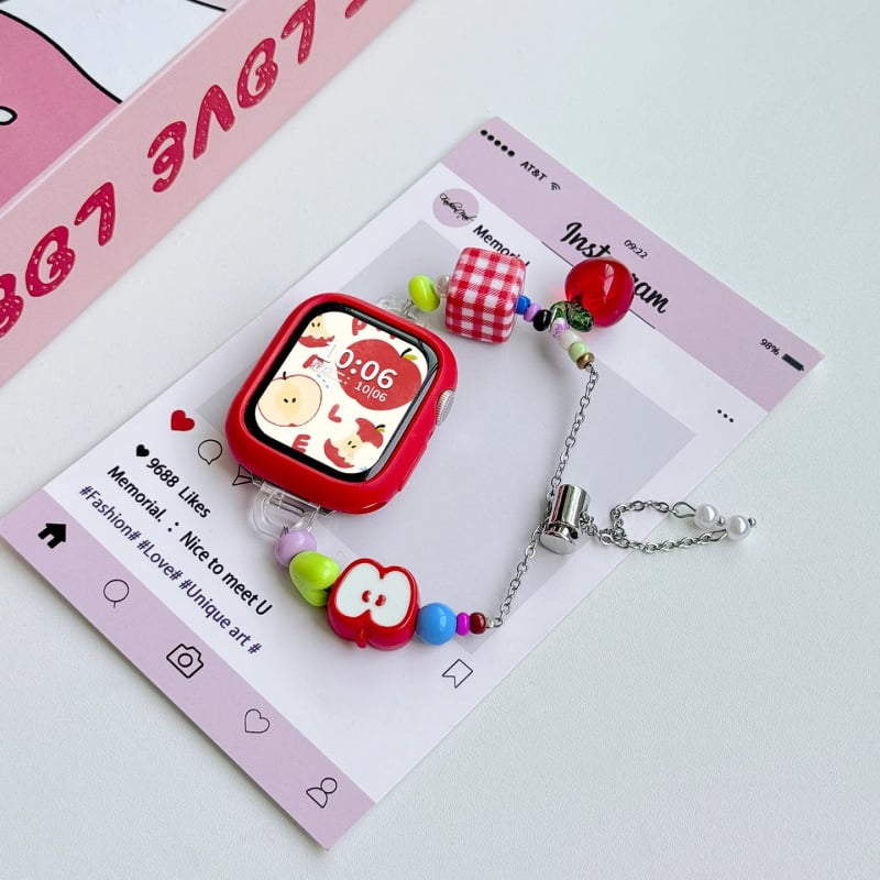 Brățară din mărgele pentru Xiaomi Mi Band 9 Pro și Redmi Watch 5, interfață de 12 mm, stil modern, închidere tip buclă simplă