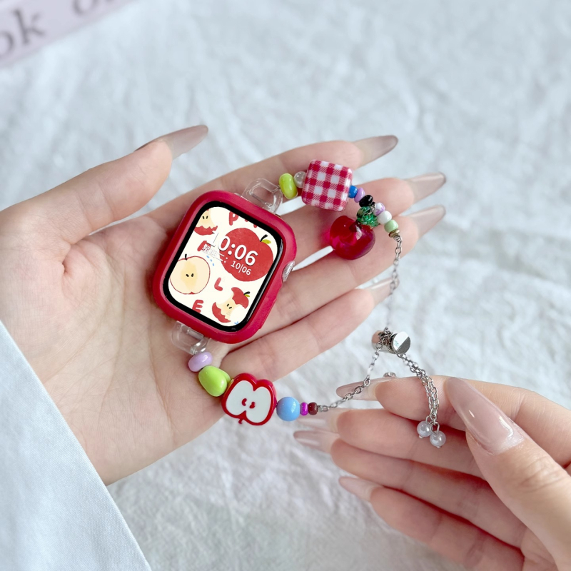 Brățară din mărgele pentru Xiaomi Mi Band 9 Pro și Redmi Watch 5, interfață de 12 mm, stil modern, închidere tip buclă simplă