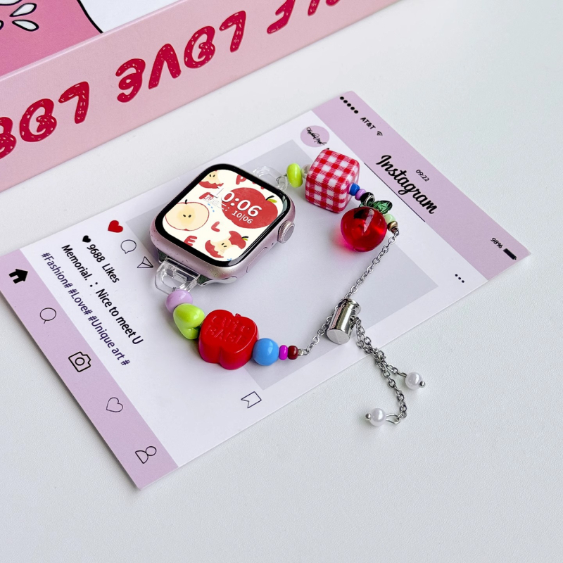 Brățară din mărgele pentru Xiaomi Mi Band 9 Pro și Redmi Watch 5, interfață de 12 mm, stil modern, închidere tip buclă simplă