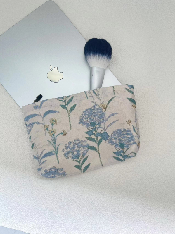 Sminktáska – hordozható, nagy kapacitású utazási rendszerező, vászon anyag, virágmintázat, bélés vászon, friss és édes stílus, YETONADO