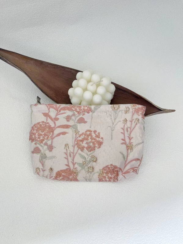 Sminktáska – hordozható, nagy kapacitású utazási rendszerező, vászon anyag, virágmintázat, bélés vászon, friss és édes stílus, YETONADO