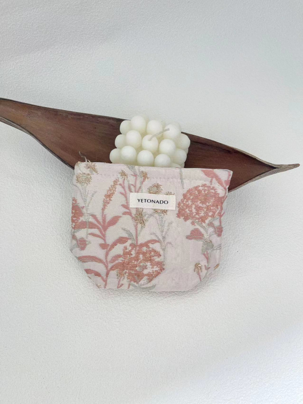 Sminktáska – hordozható, nagy kapacitású utazási rendszerező, vászon anyag, virágmintázat, bélés vászon, friss és édes stílus, YETONADO