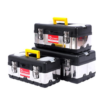 Plastično-čelična kutija za alate, dvostrukog sloja, prenosna za popravke automobila i kućnu održavanje, okvir od PP plastike + nehrđajućeg čelika
