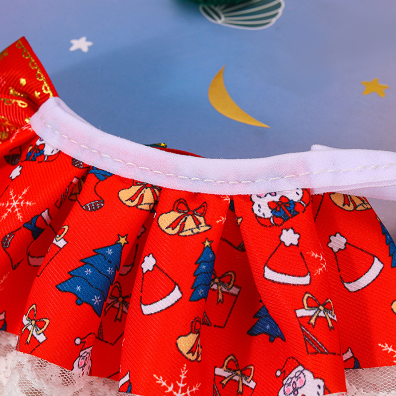 Čipkovaný šál pre domáce zvieratá – Vianočný, univerzálny pre mačky a psy, bavlna-poliester, voľnočasový štýl, značka Master Wang Meng