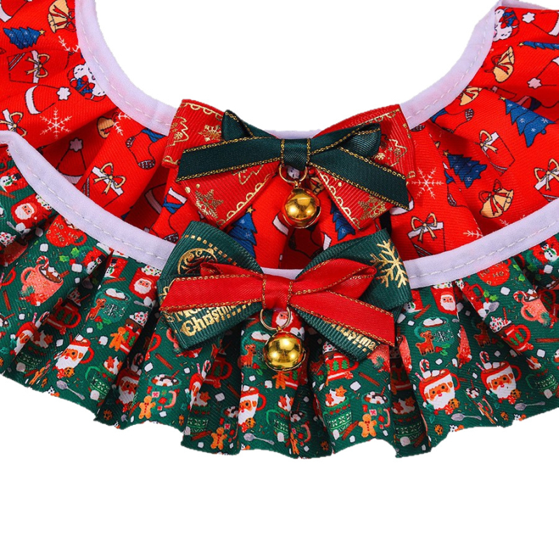 Čipkovaný šál pre domáce zvieratá – Vianočný, univerzálny pre mačky a psy, bavlna-poliester, voľnočasový štýl, značka Master Wang Meng