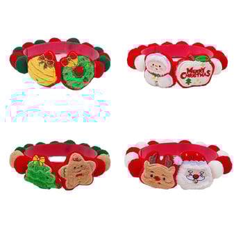 Kiskedvenc nyakörv haranggal és plüss anyagból — Cartoon minta, gyapjú plüss, univerzális használat, lazább stílus