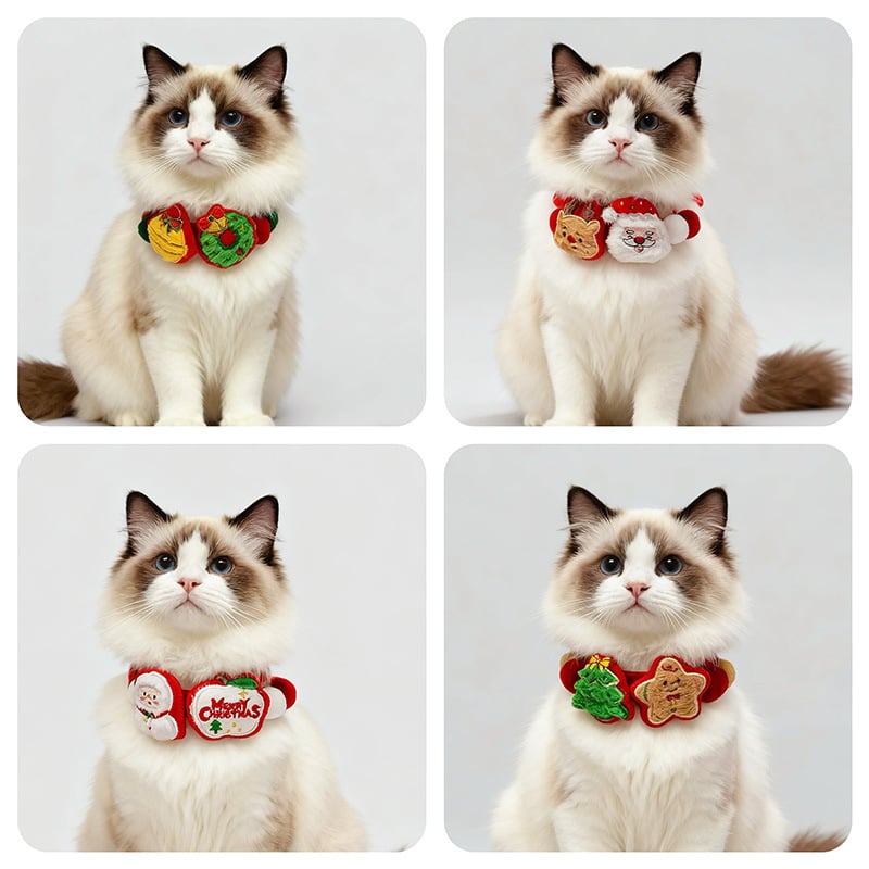 Kiskedvenc nyakörv haranggal és plüss anyagból — Cartoon minta, gyapjú plüss, univerzális használat, lazább stílus