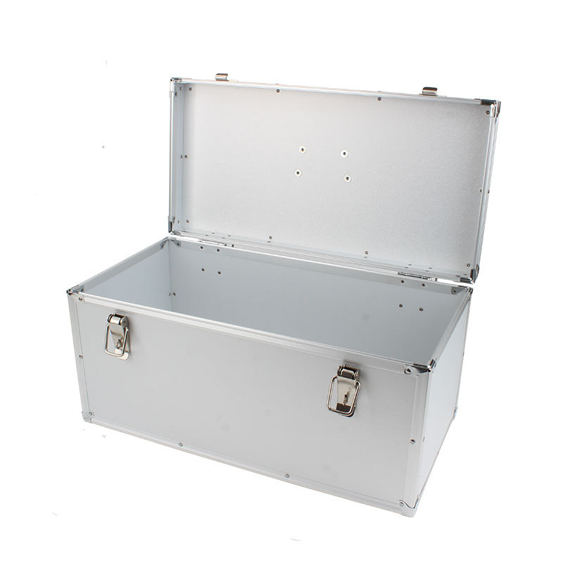Alumínium ötvözetű szerszámkoffer, hordozható, többfunkciós tároló