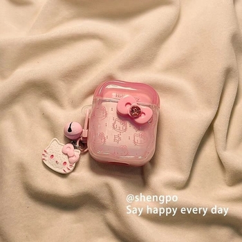  husă pentru AirPods Pro 2 și AirPods 2 cu gravură Hello Kitty, material PC, gravură, personalizare neacceptată