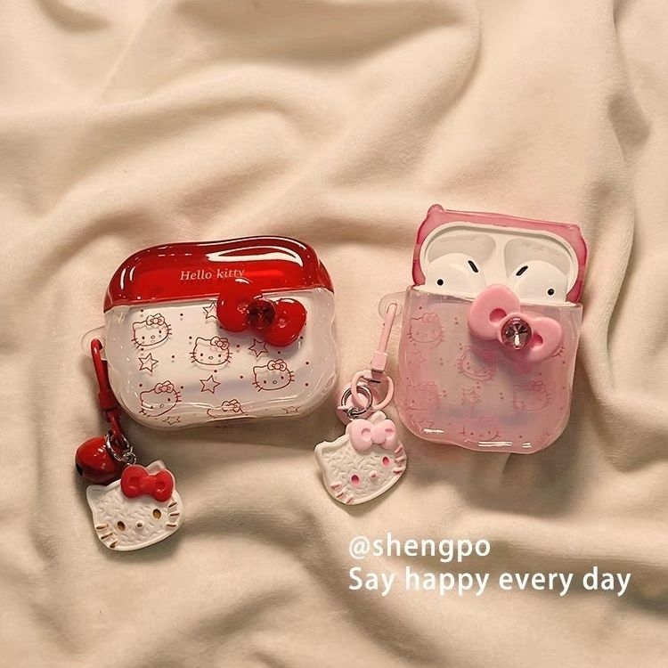  husă pentru AirPods Pro 2 și AirPods 2 cu gravură Hello Kitty, material PC, gravură, personalizare neacceptată