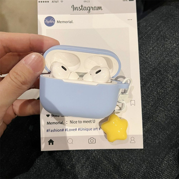 Csillag mintás szilikontok AirPods 4-hez, Pro 2-höz és a 3. generációhoz – gravírozott védőtok