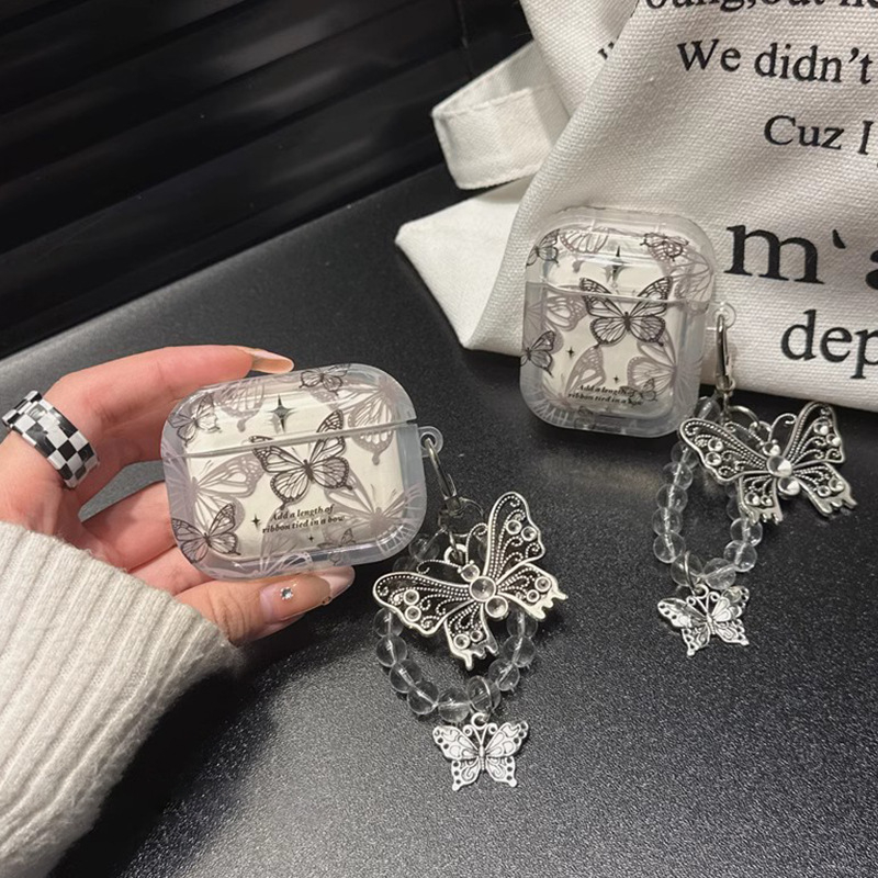 AirPods Pro 2 védőtok (TPU anyag; átlátszó puha burkolat; reliefes textúra; univerzális kompatibilitás; kompatibilis Apple AirPods Pro 2)