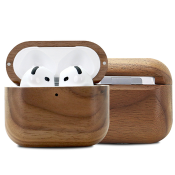 Θήκη ακουστικών από καρυδιά για AirPods Pro 2/4 – Πλήρης κάλυψη, Χειροποίητο, Συμβατό με Apple