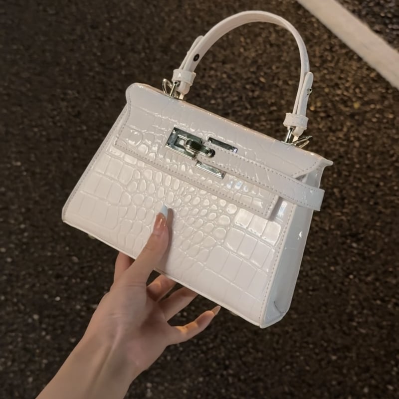 Muška crossbody torba s krokodilskim uzorkom, casual stil, svilenkasto cvjetni materijal, PVC podstava, jesen 2025