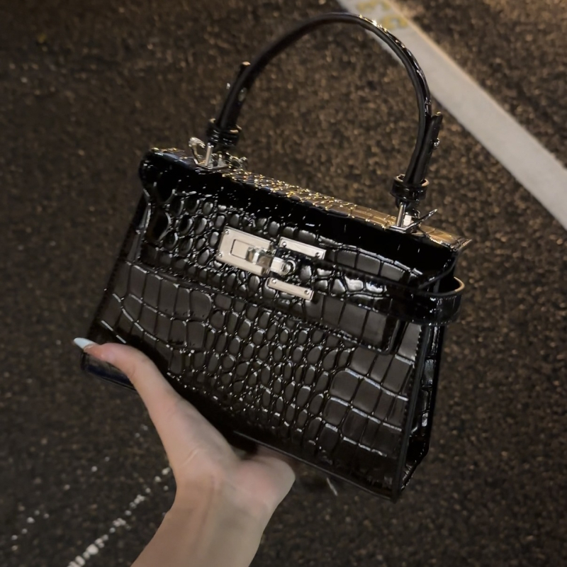 Muška crossbody torba s krokodilskim uzorkom, casual stil, svilenkasto cvjetni materijal, PVC podstava, jesen 2025