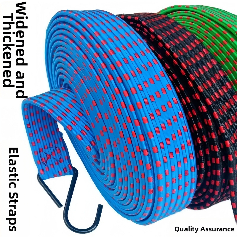 Zeyan universāla elastīgā siksna ar dubultu sprādzi – 1–3 m, bieza, nolietojumizturīga transportlīdzekļu piestiprināšanai